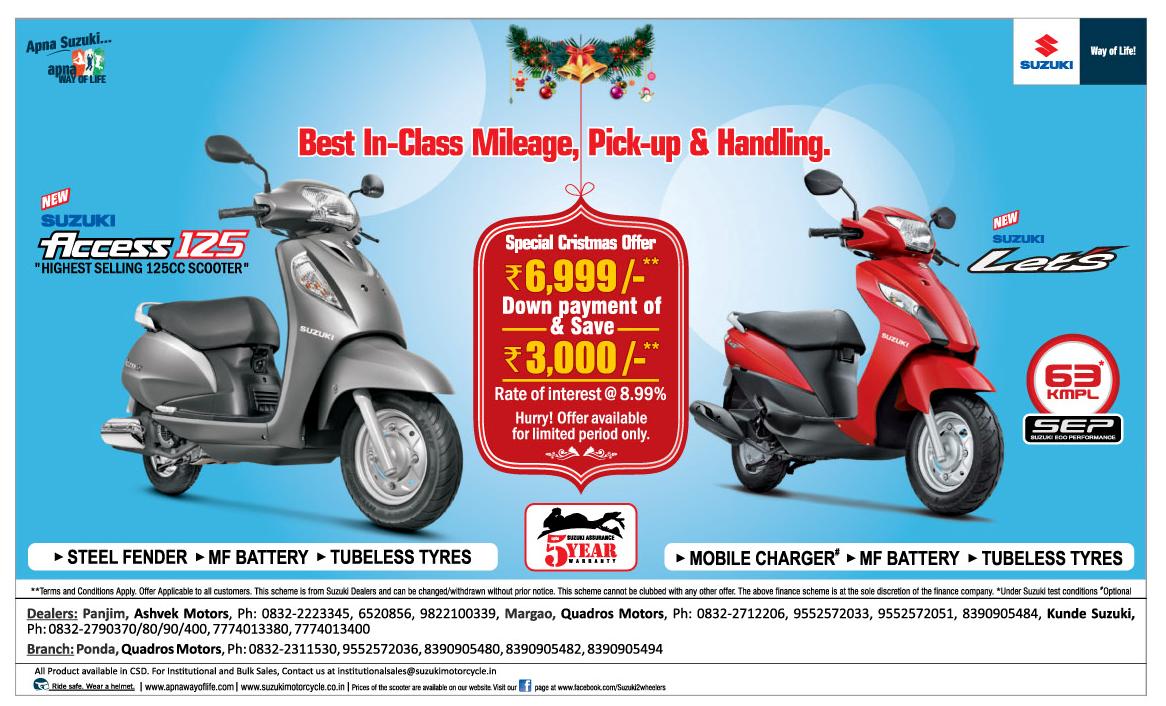 Suzuki two wheeler Christmas discounts