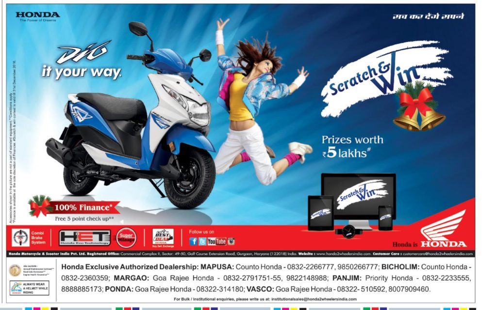 December scooter & Motorcycle discounts in Goa